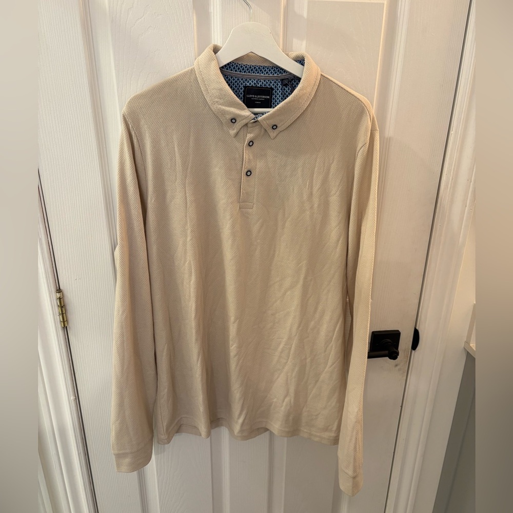 Men's Cream Polo Shirt by Lloyd &Jefferson - London
